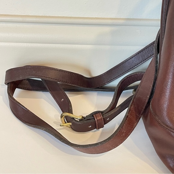 Vintage Chocolate Brown Leather Back Pack Book Bag Coach 9960 Purse Turnlock - Picture 2 of 16